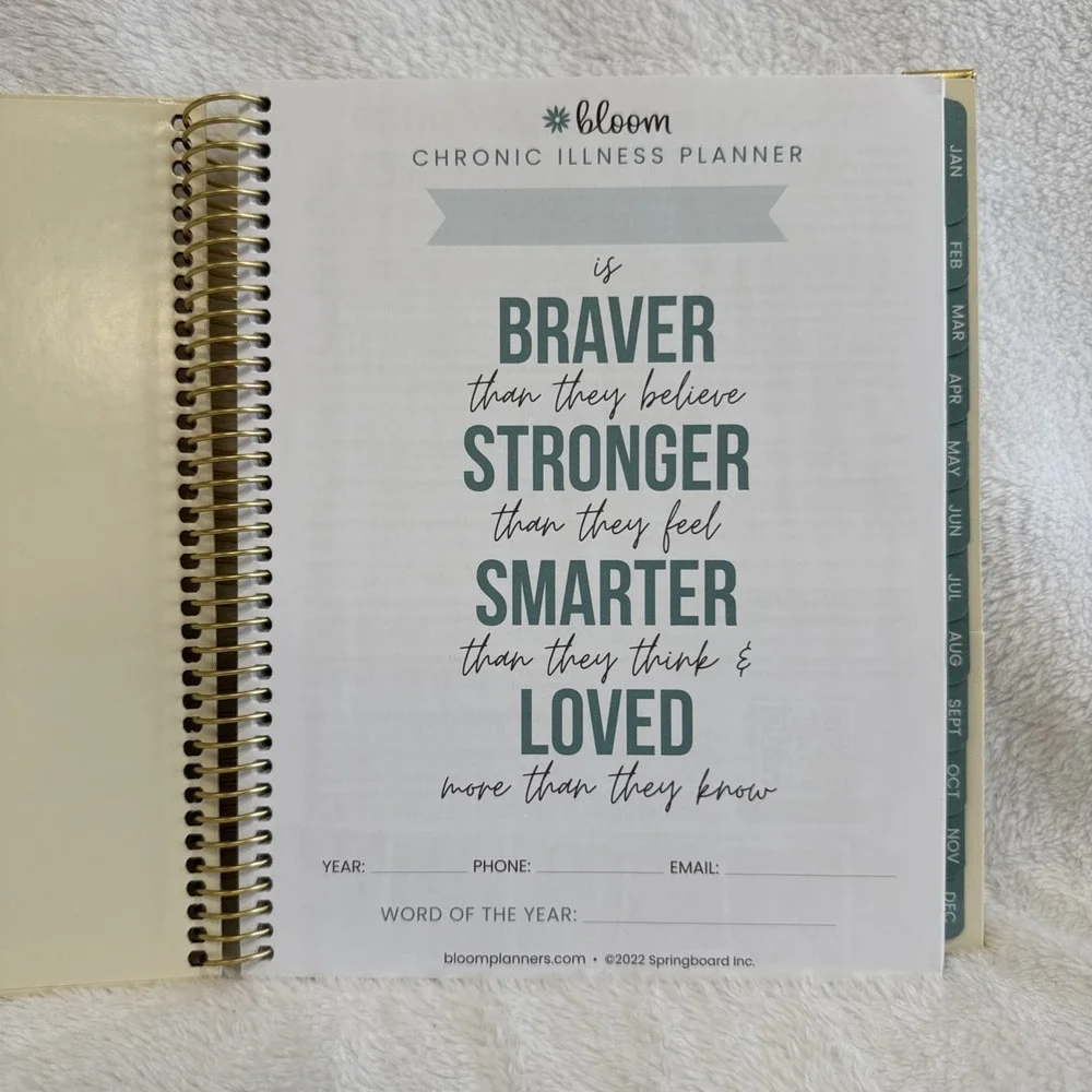 Bloom Daily Planner Chronic Illness Planner Wellness Health Journal Tracker Gold